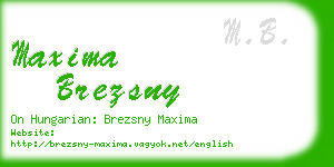maxima brezsny business card